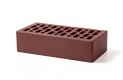 Картинка Кирпич - Облицовочный кирпич Облицовочный Одинарный : М-150 размером 120x250x65. Цвет бордовый, производство Браер кирпичный завод 